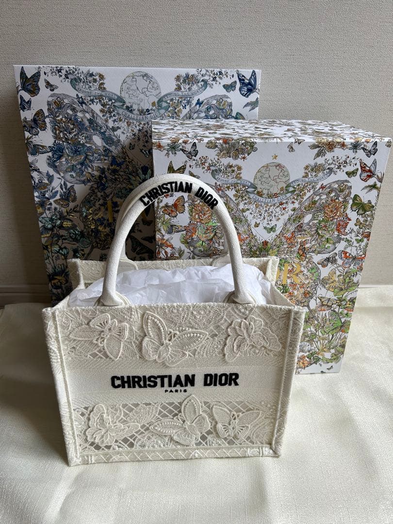 極美品】限定品 ディオール DIOR ブックトート スモール バタフライ