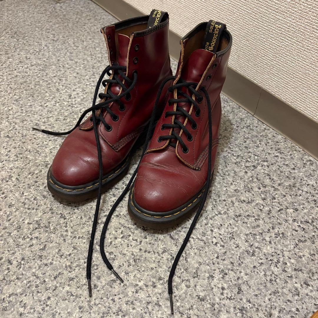 ドクターマーチン 8ホール バーガンディ イングランド製 MADE IN ENGLAND] 