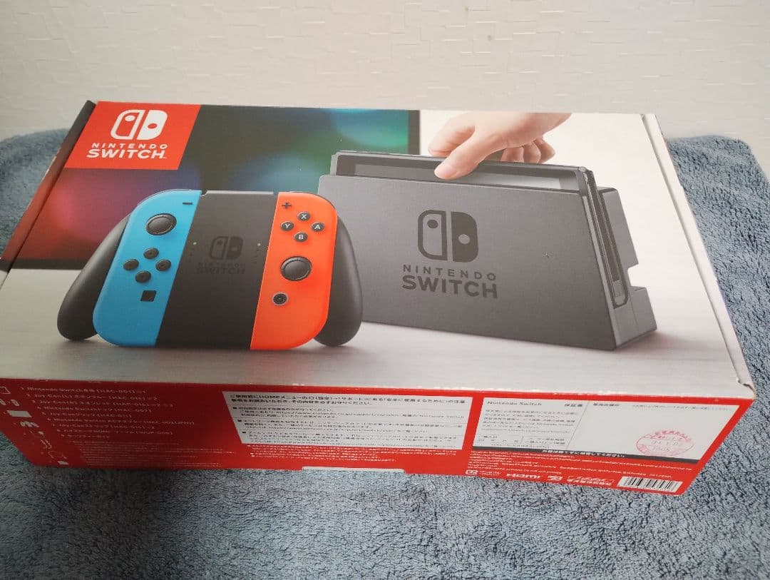 【難あり】Nintendo Switch ネオンブルー/レッド 本体+本体カバー Switch】 ☆ニンテンドースイッチ本体 Joy-Con(L) ネオンブルー/(R