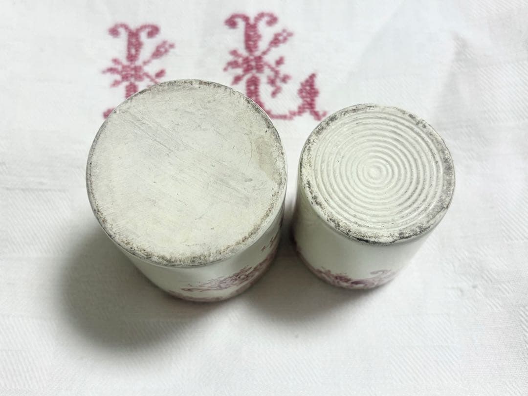 美品】 フランスアンティーク ポット 2個 BFK DAUPHIN ロカイユ