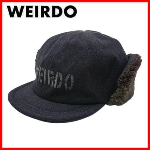 希少美品 WEIRDO デッキキャップ ネイビーL ステンシル イヤーマフ 防寒 希少美品 WEIRDO デッキキャップ ネイビーL ステンシル イヤーマフ