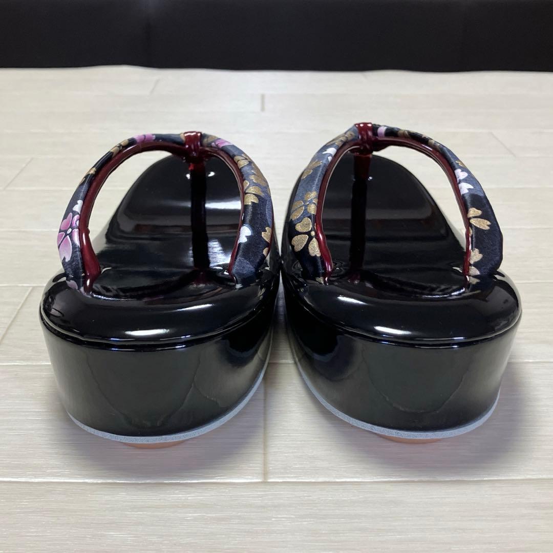 《未使用》草履バッグセット　舞桜　黒　成人式　24.5 箱付き