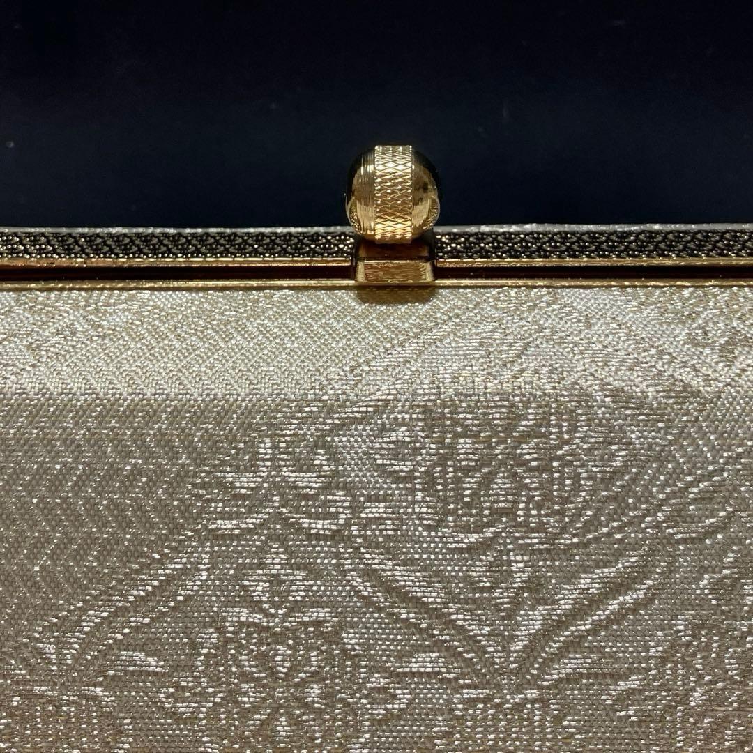 《美品》草履バッグセット　帯地　淡いゴールド