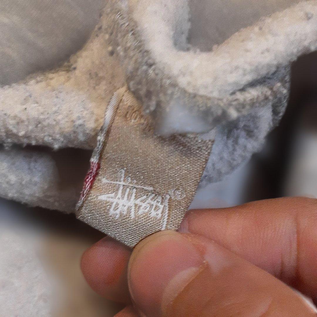 old STUSSY】折れクラウン染み込みプリントスェット 霜降りグレー