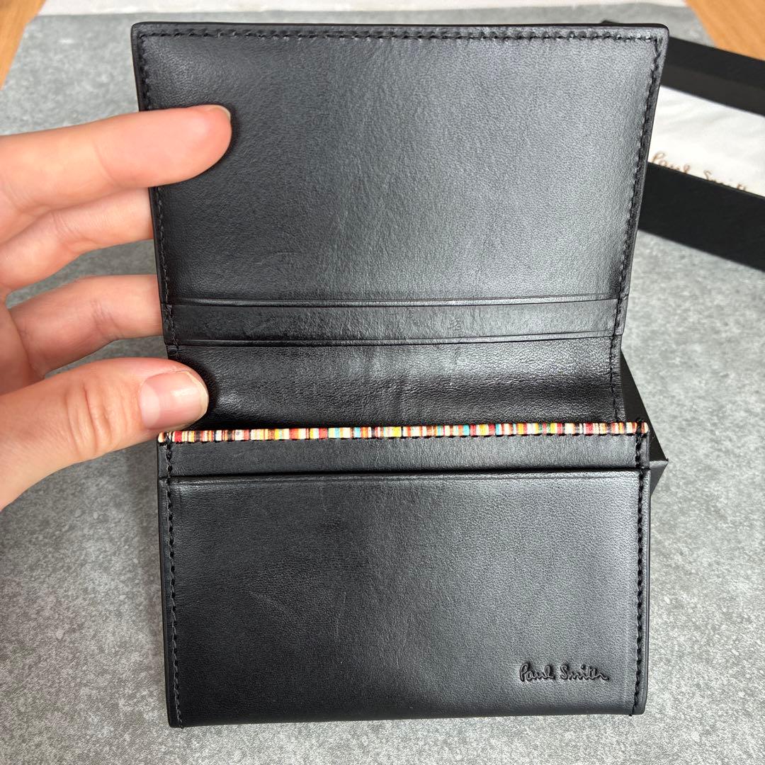 Paul Smith ブラック名刺入れ 箱付き - メルカリ