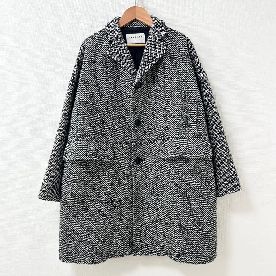 MACPHEE ブロークンツイード オーバーサイズドコート　34 ブロークンツイード オーバーサイズドコート | maison TOMORROWLAND