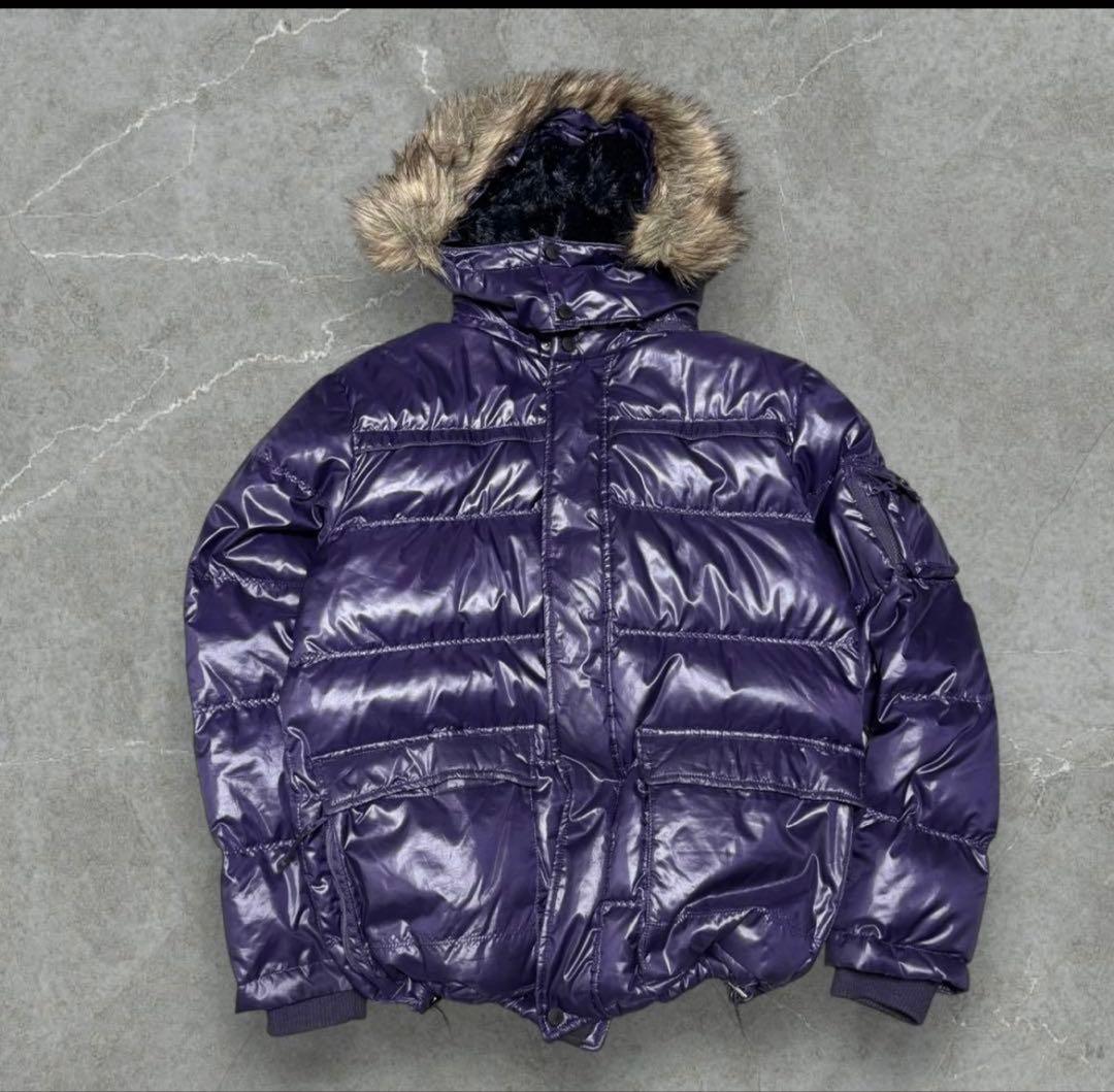 90s OLD UNIQLO archive ファーダウンy2k 平成 お兄38 00s old uniqlo ファーダウン 平成 お兄系 y2k 光沢 - メルカリ