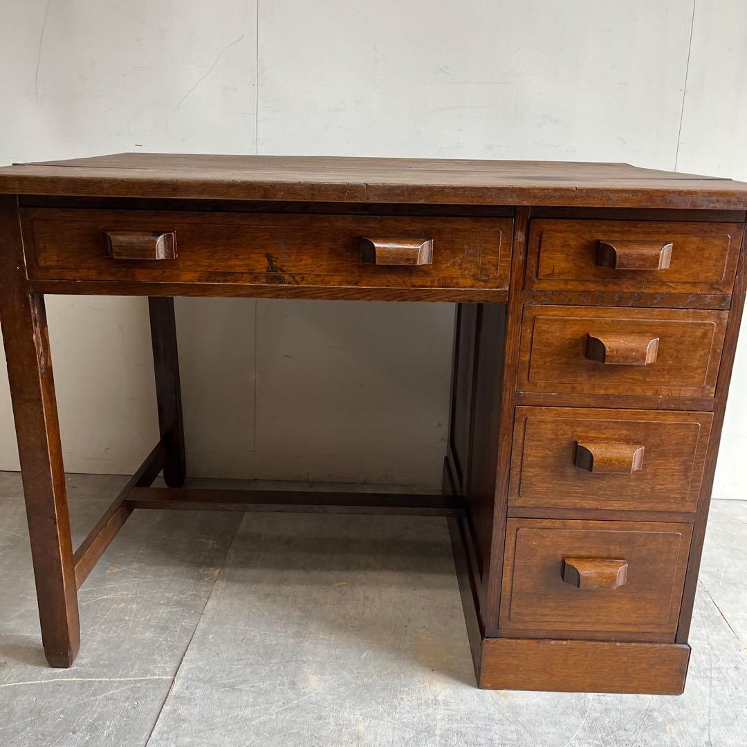 アンティーク 片袖机 デスク テーブル 昭和レトロ z481