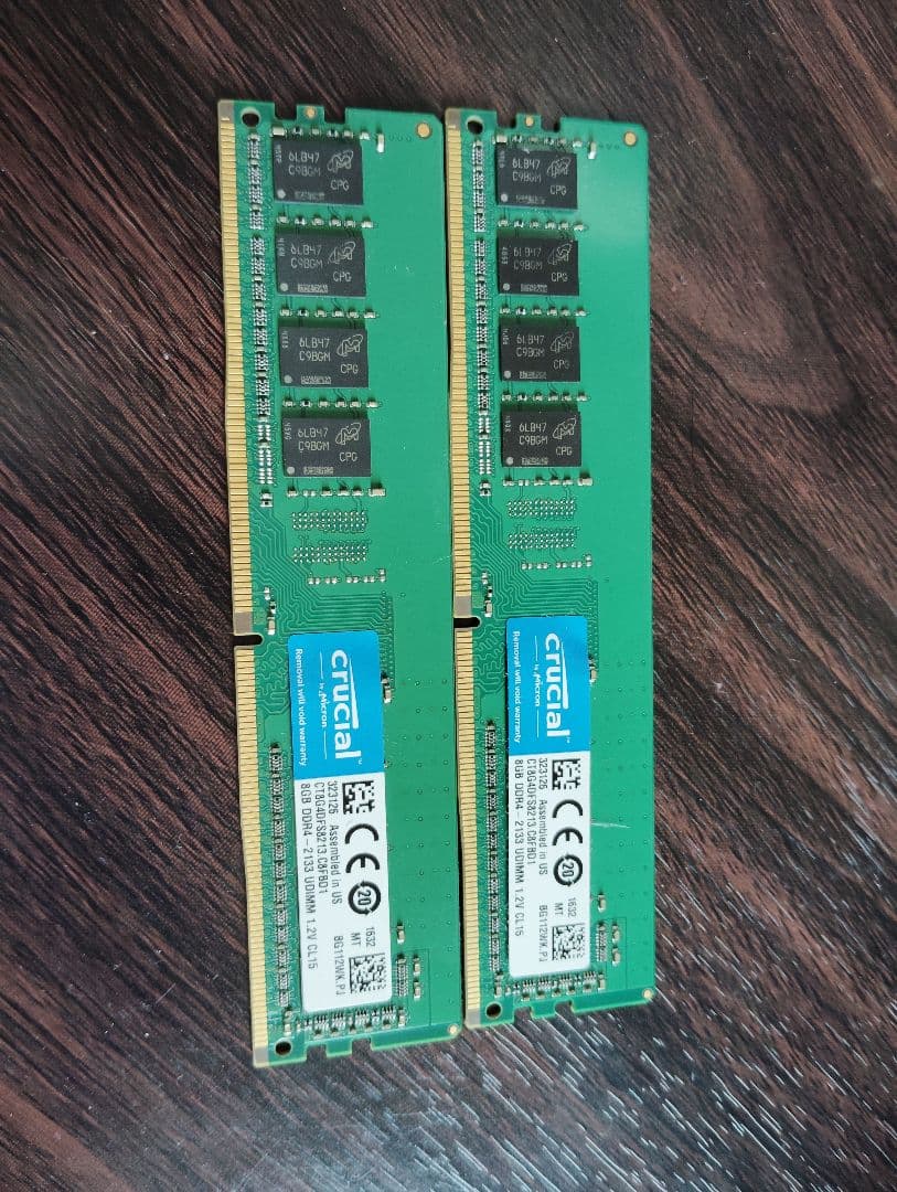 crucial8GB 2枚組16GB DDR4 2133MHzメモリ crucial（クルーシャル） デスクトップPC用メモリ 16GB(8GBx2枚) DDR4