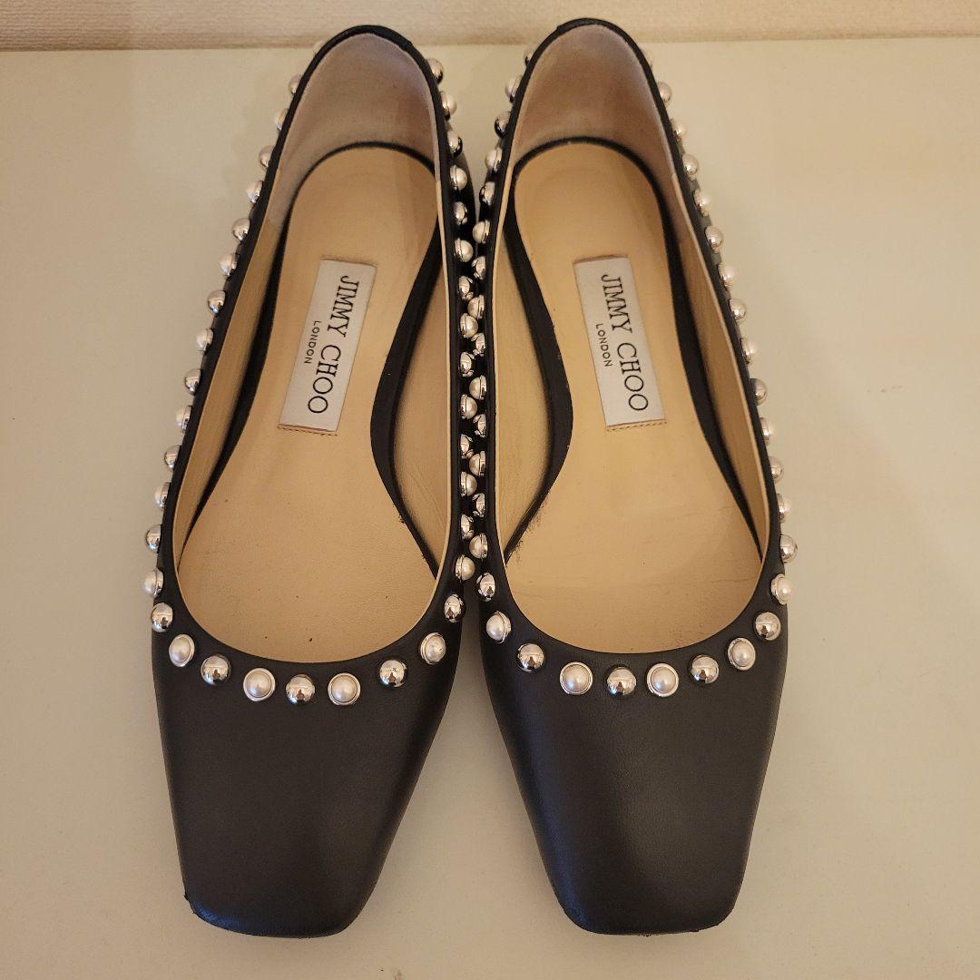 kokoko様JIMMY CHOO ブラック フラットシューズ 35 フラットシューズ｜ローファー＆バレエシューズ｜ ジミーチュウ