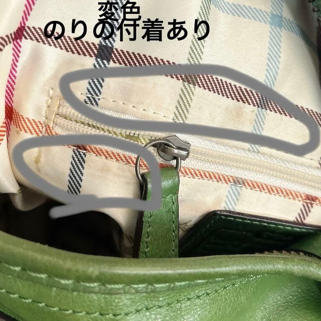 希少色】コーチ 2wayバケツ型 オールレザー ショルダーバッグ グリーン