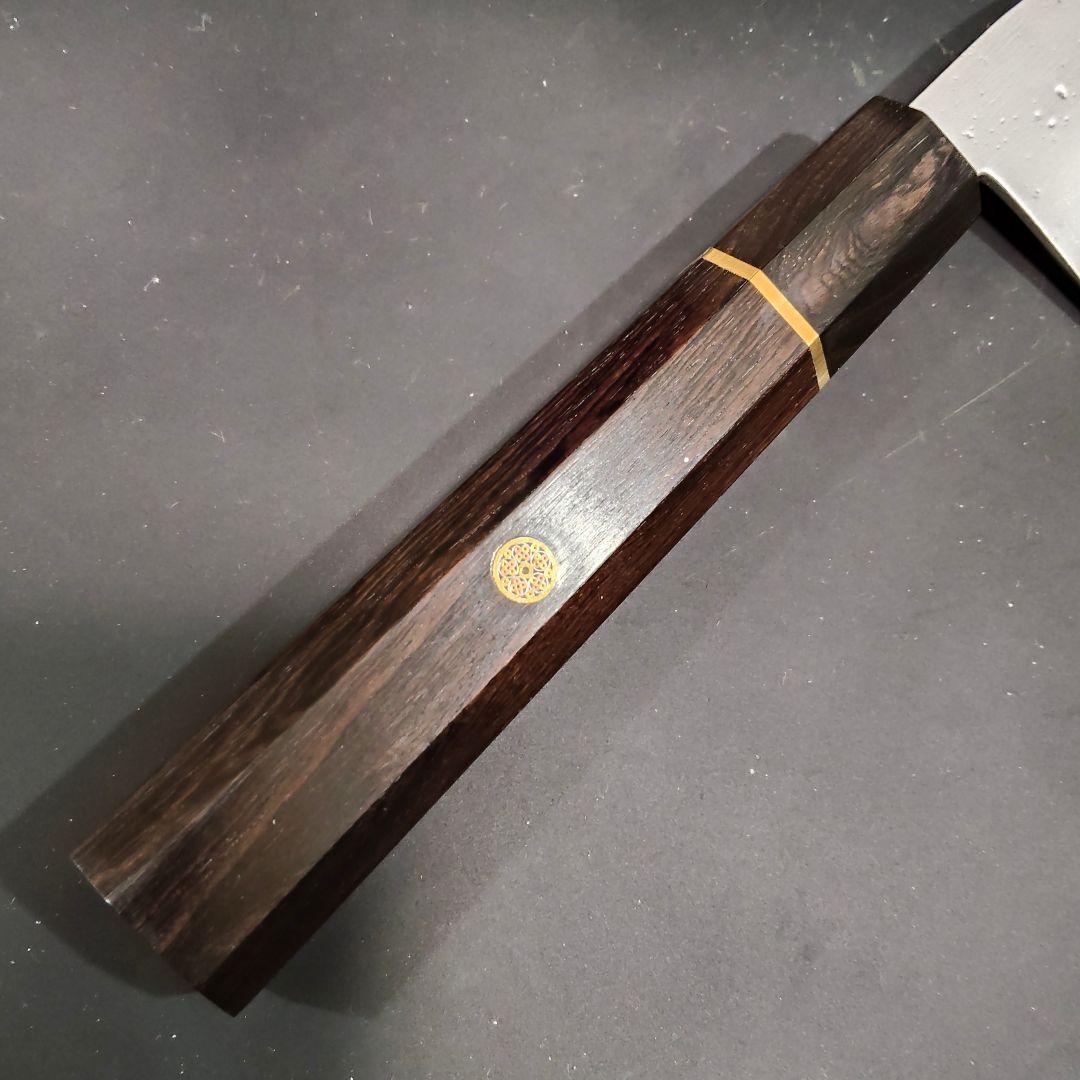 銀三 鬼反り 切付 本鍛造 なしじ 和牛刀 包丁 21cm 牛刀 黒檀八角柄