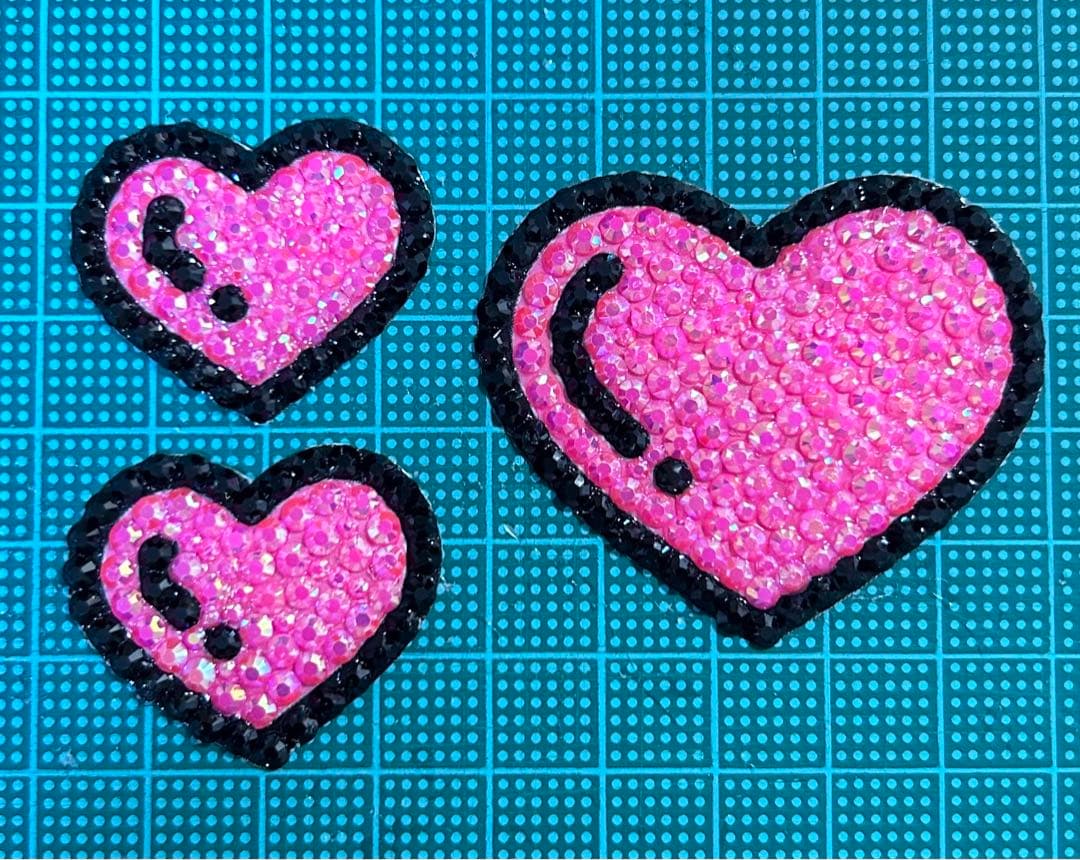 デコうちわ うちわデコ うちわ文字 デコパーツ ハート ラインストーン