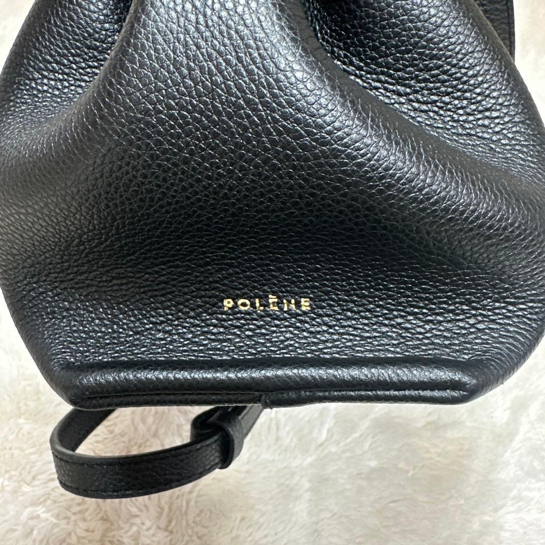 POLENE ポレーヌ ヌメロヌフミニ 2way ショルダーバッグ 黒 ブラック