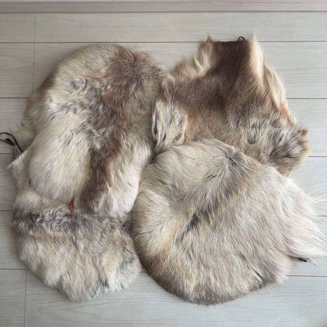 ハナ※トナカイラグ4枚セットリアルファー毛皮座布団ラグシートパッド dalum_ward_s_1.jpg