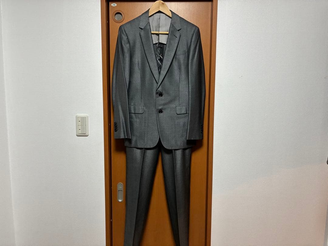 【美品】TOMORROWLAND トゥモローランド 高級セットアップスーツ 46 セール】 ウールシルク ピンヘッド シングルブレステッド2Bスーツ