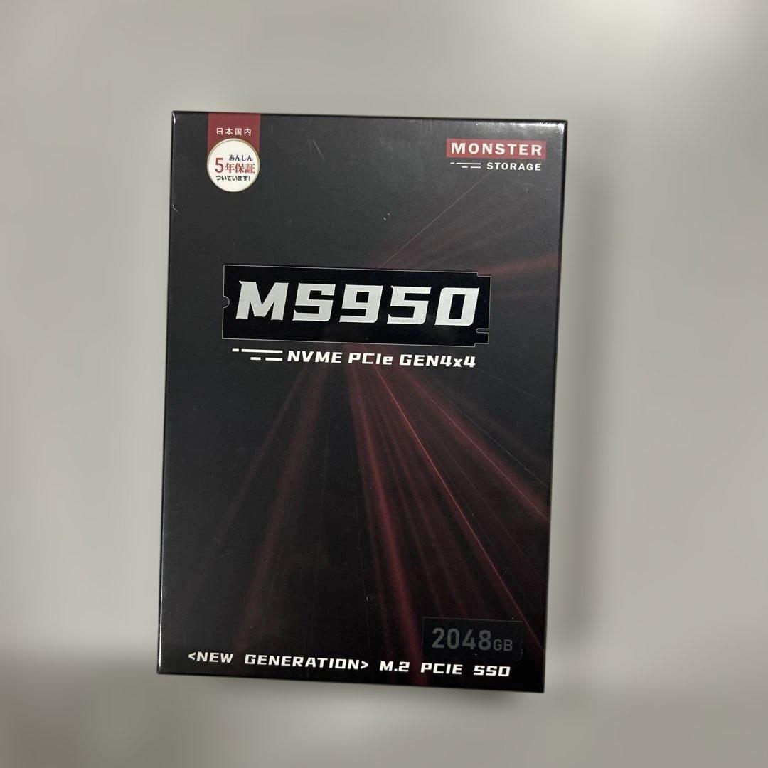 Monster Storage SSD 2TB NVMe PCIe Gen4×4 Amazon | Monster Storage NVMe 2TB SSD PCIe Gen 4×4 最大読込: 5,000