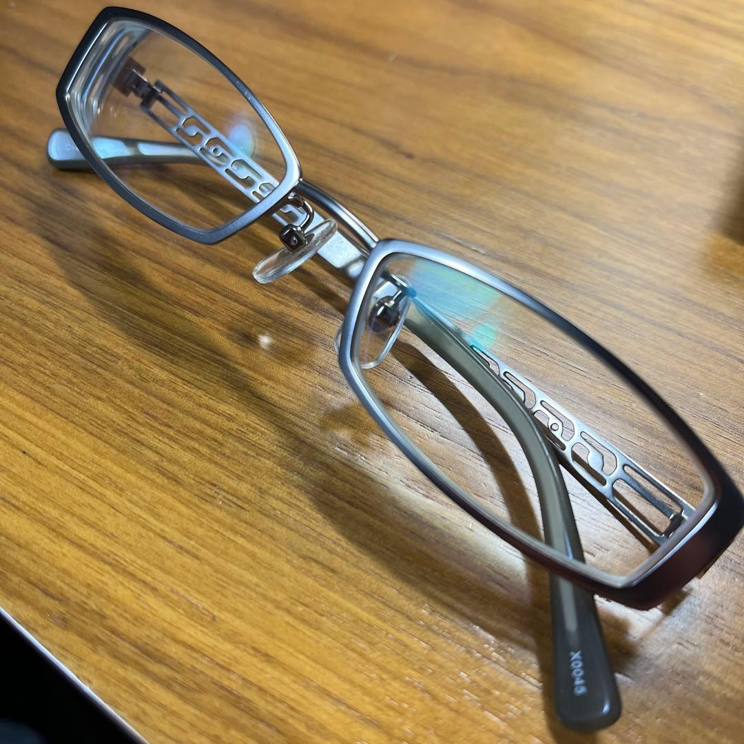 メタルフレーム メガネ(度あり) 度付きメガネ 眼鏡 度付き 度あり ハーフリム メタルフレーム 柔弾性