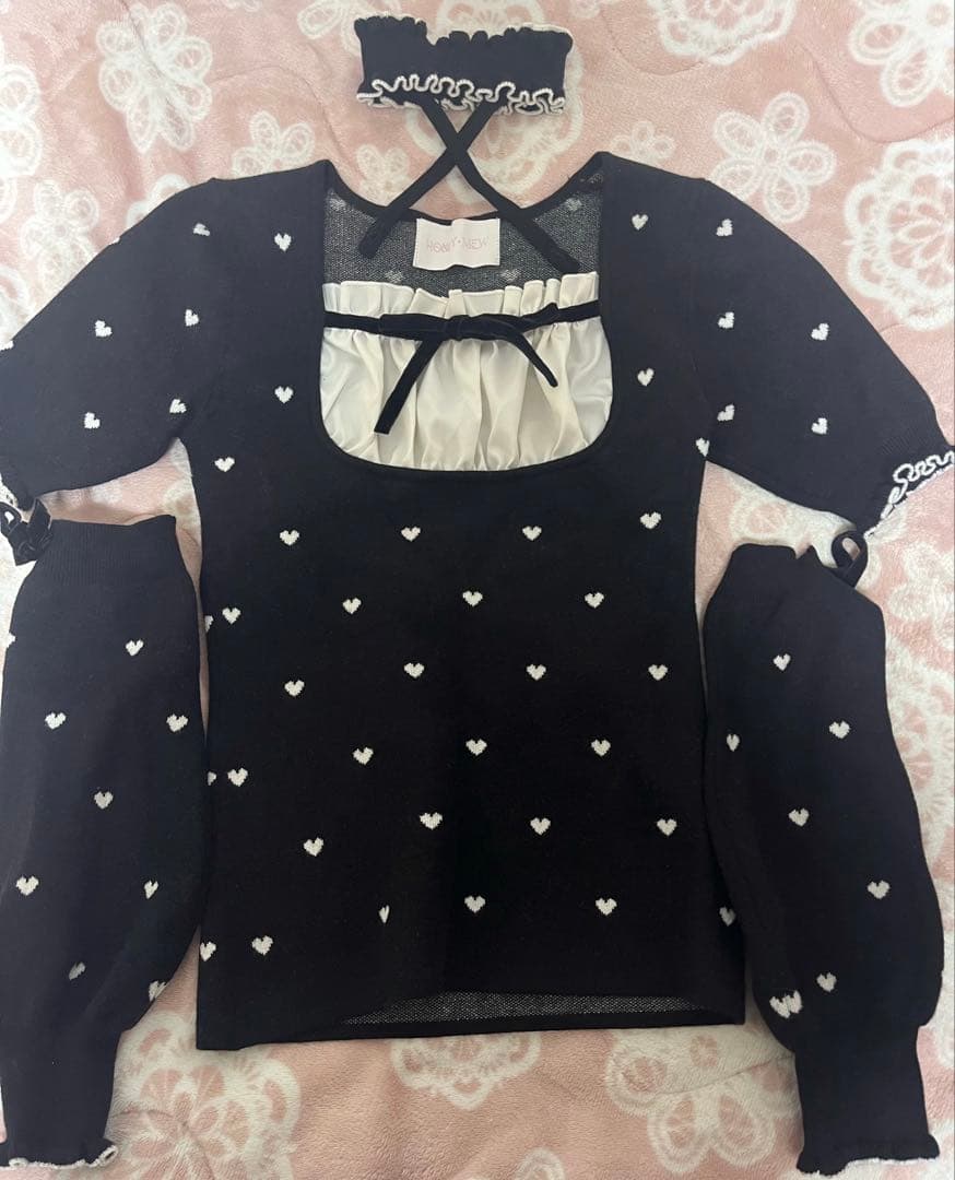 HONEY MEW ハニーミュウ Luv アームカバー付きチョーカートップス 黒