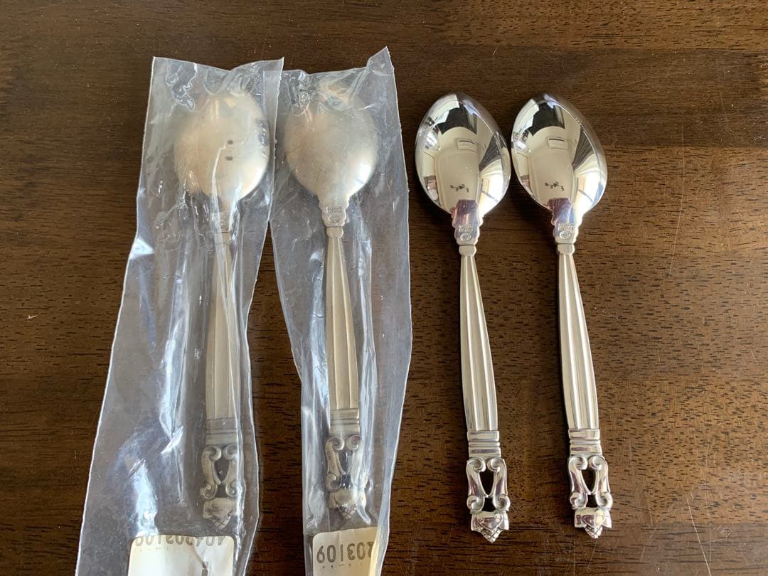 ジョージジェンセン　ACORN デザート/ティースプーン スターリングシルバー Georg Jensen（ジョージ ジェンセン） リリー・オブ・ザ・ヴァレー