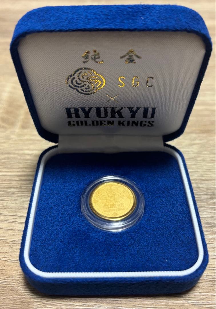 琉球ゴールデンキングス 純金 金貨 専用ケース付き SGC×キングス ゴーディー等身大金箔像と純金ゴーディーを沖縄アリーナ