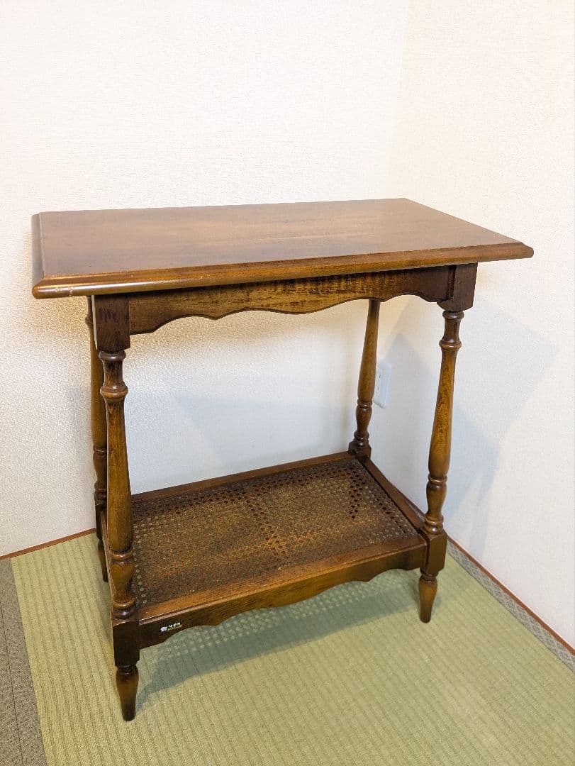 オールドカリモク サイドテーブル 花台 電話台 旧カタカナロゴ karimoku カリモク オールドカリモク 電話台 赤 サイドテーブル