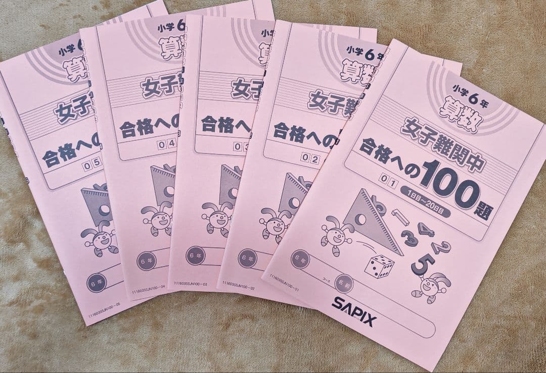 SAPIX 女子難関校合格への100題 5冊セット絶版　サピックス　小6 SAPIX小学部 | 中学受験で高い合格実績を誇る進学教室