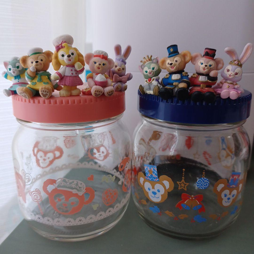 東京ディズニーシー ダッフィーフレンズ ガラス瓶 紅茶瓶(小物入れ) 二