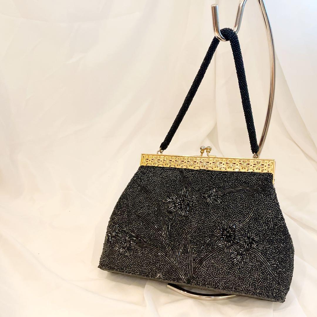 アンティーク ビーズ バッグ ビーズバッグ 花柄 ヴィンテージ レトロ