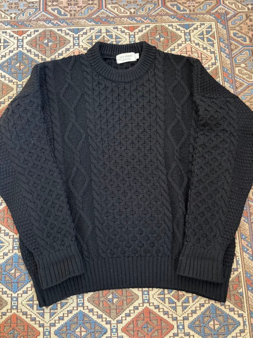 old derby アランニット　セーター Oldderby Knitwear 英国製 オールドダービー ニットウェア アラン編み