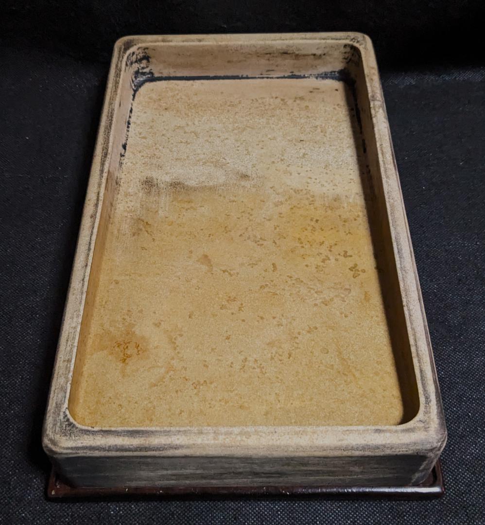 【澄泥硯　鱔魚黄　特大12吋】◆唐木天地蓋◆蘇州霊巌山◆文房清玩◆検→端渓・歙州 坑仔巌端渓硯 9.5吋 - 書道用品、墨、墨液、紙、筆を卸価格でご提供