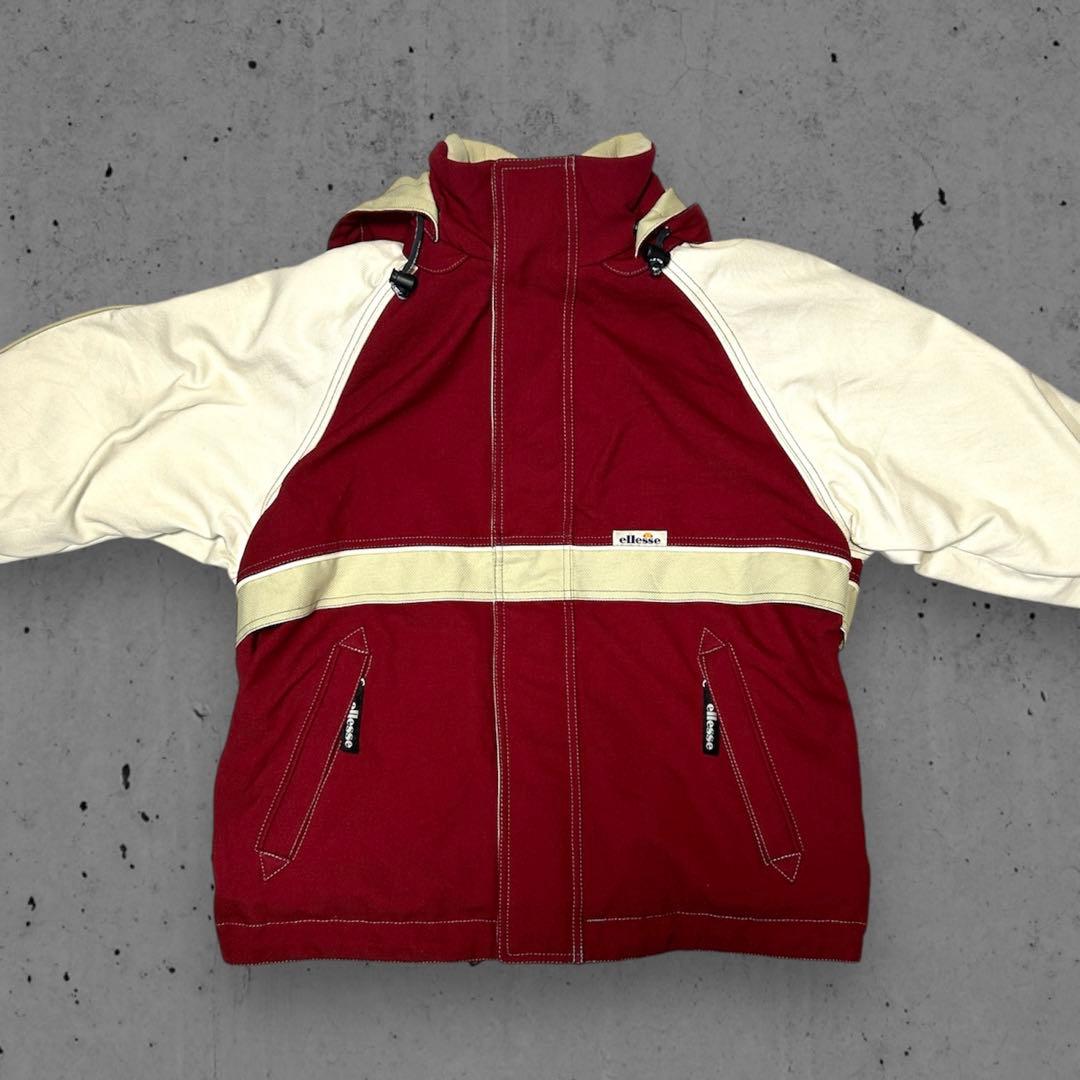 ellesse エレッセ スキーウェア スノーボードウェア ワインレッド白