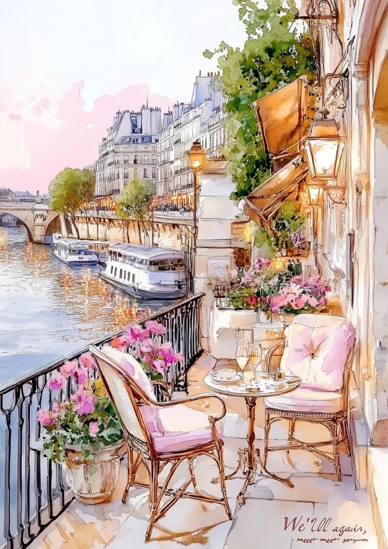 Hさん専用_Ａ４プリント画「パステルピンクに染まるテラスで」　他３枚 ピンク ピース – Pink Peace | 姫野ばら園八ヶ岳農場