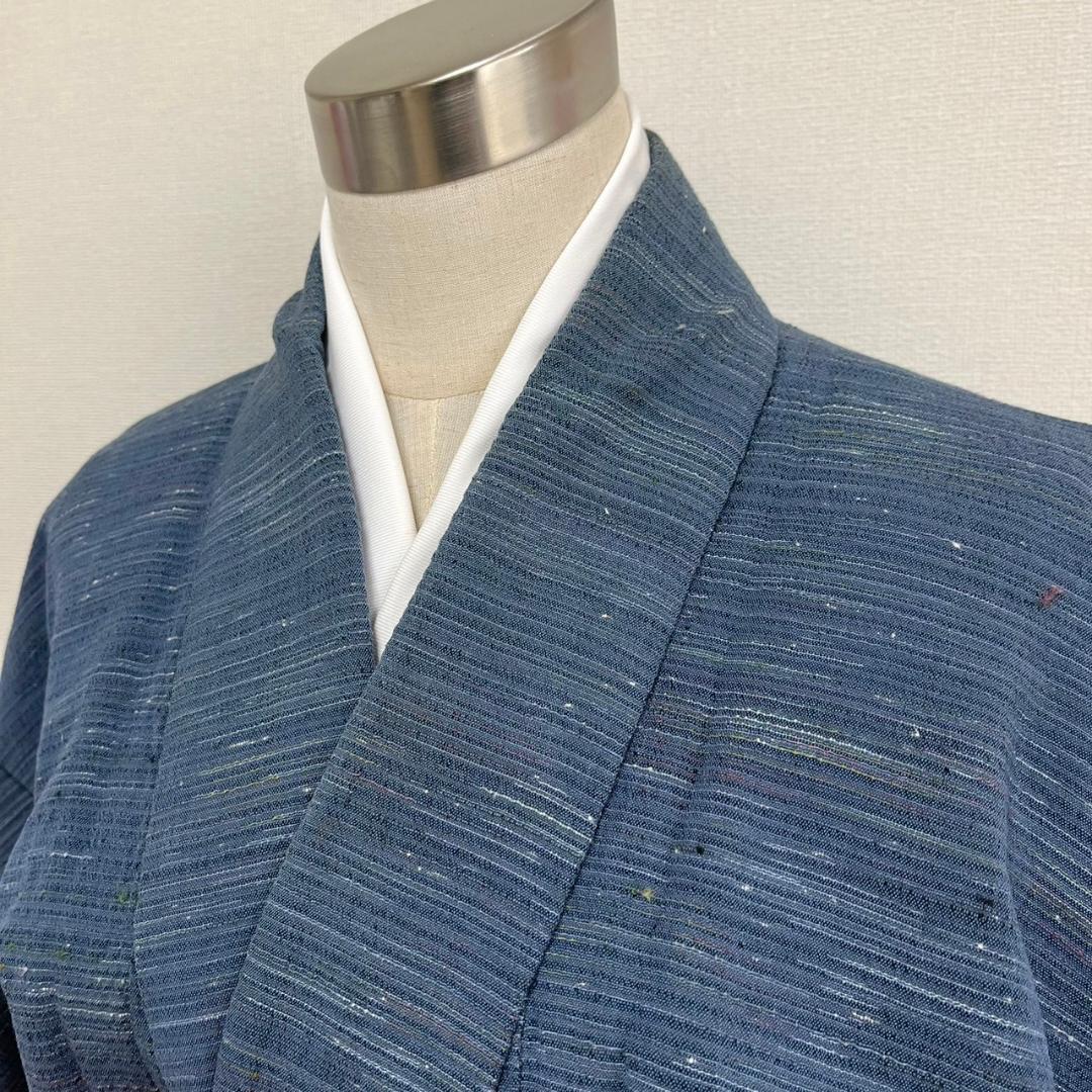 ◎KN2236 単衣 紬 身丈138cm 夏用 バチ襟 着物 正絹 - メルカリ