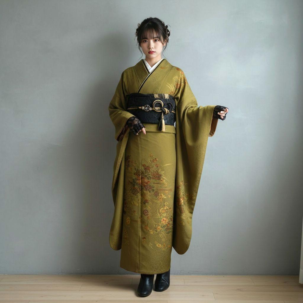 希少！振袖フルセット(7点)・成人式・スワトウ刺繍・色無地振袖