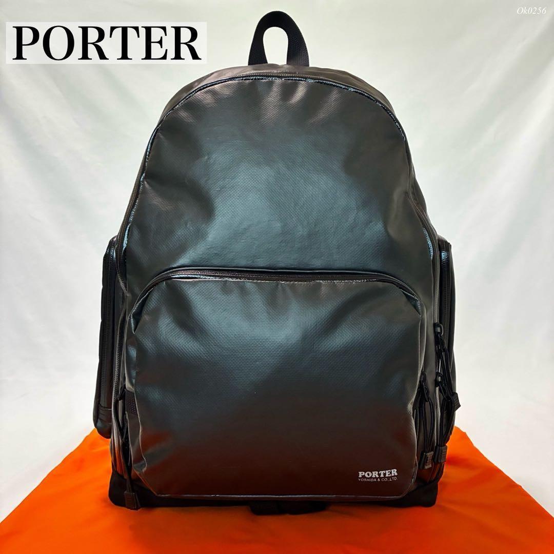 【美品】ポーターソニック リュックサック 吉田カバン レザー 肩掛け A4可 黒 PORTER ポーター ヒート デイパック 703-06302 吉田カバン メンズ A4