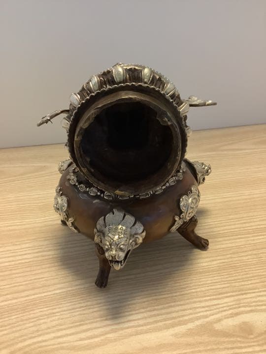 格安　《 SALE 新品 》 チベット　香炉　バイラヴァ　憤怒神　守護神　純銀張
