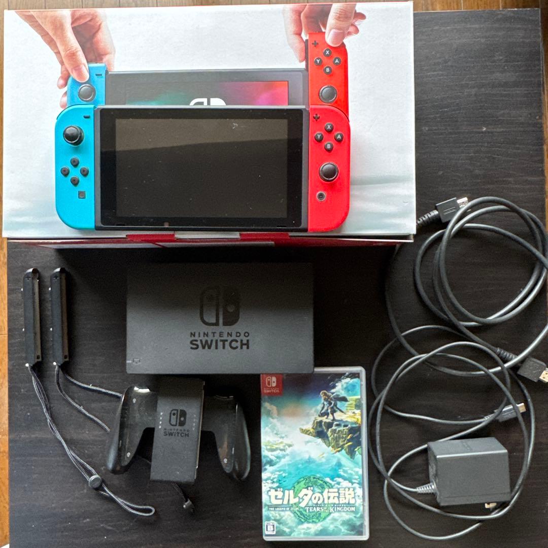 Nintendo Switch 本体 青/赤 Joy-Con 付 任天堂 Nintendo 【純正】Joy-Con(L)/(R)［Switch］(L)ネオンレッド