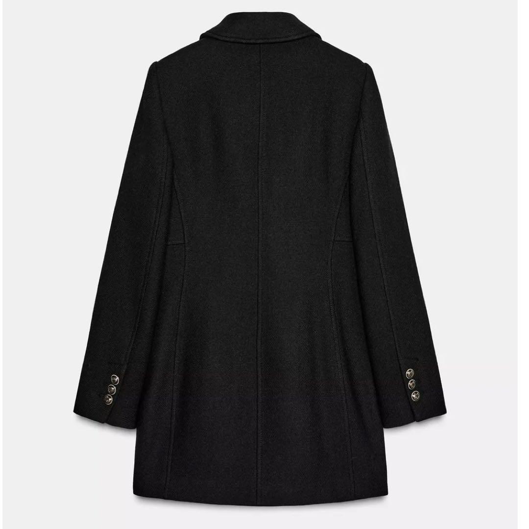 3/3 まで ZARA ウール混紡ショート丈ダブルブレストコート 人気 完売品