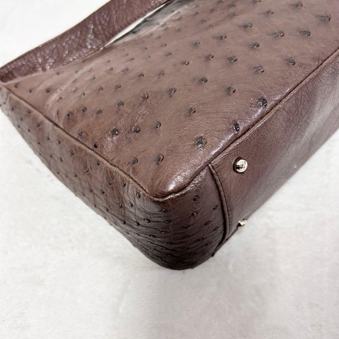 オーストリッチ ショルダーバッグ JRA認定 エキゾチックレザー