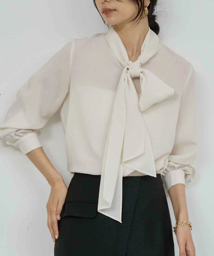 【美品】2024年製　ガリャルダガランテ　フィネスボウタイブラウス　とろみ素材 美品】2024年製 ガリャルダガランテ フィネスボウタイブラウス とろみ