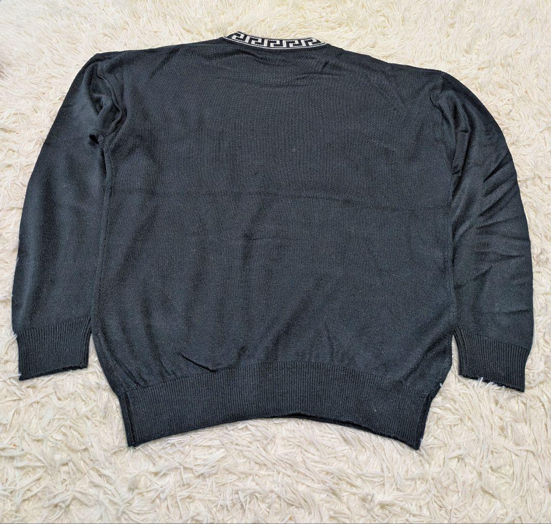希少/入手困難】90s ヴェルサーチ ニット グレカ メデューサ 刺繍 L