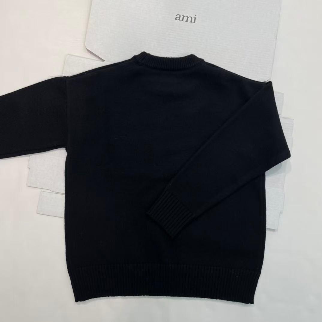 AMI PARIS ブラック ニットセーター 男女兼用 M23 - メルカリ