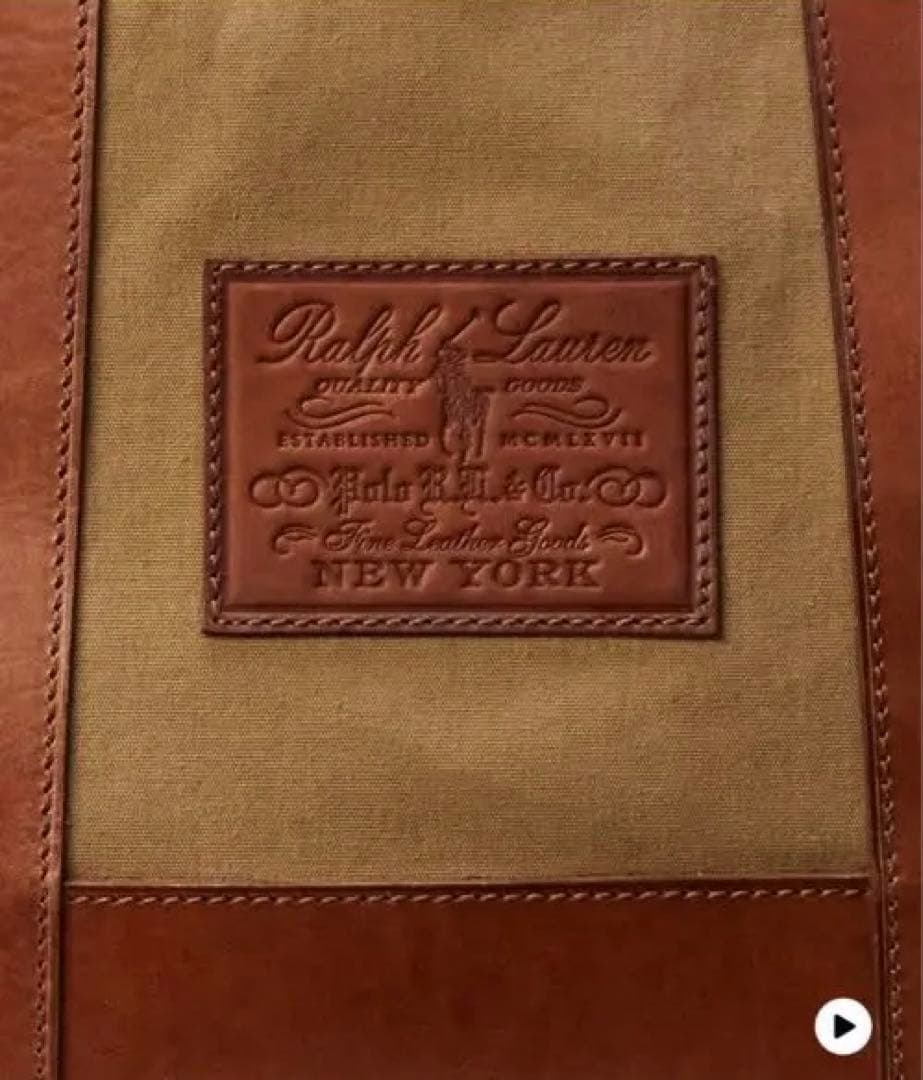 希少】ラルフローレンヘリテージ レザートリム キャンバス トート POLO