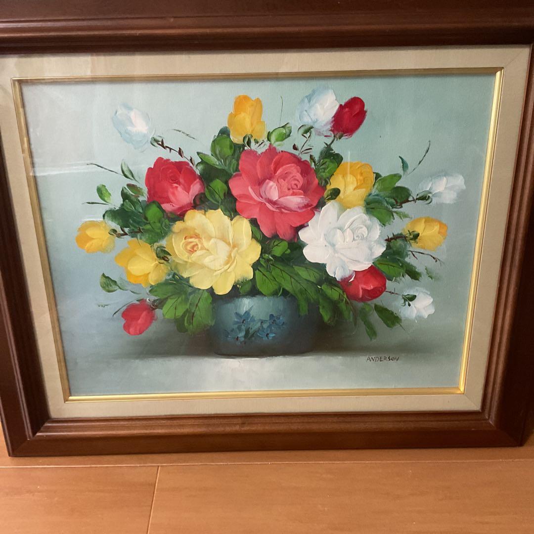 油彩画 肉筆 状態良好 木枠額装 前面ガラス 【ANDERSON】 肉筆油彩画 写実画 窓辺の少女 Oil painting | kuguiart