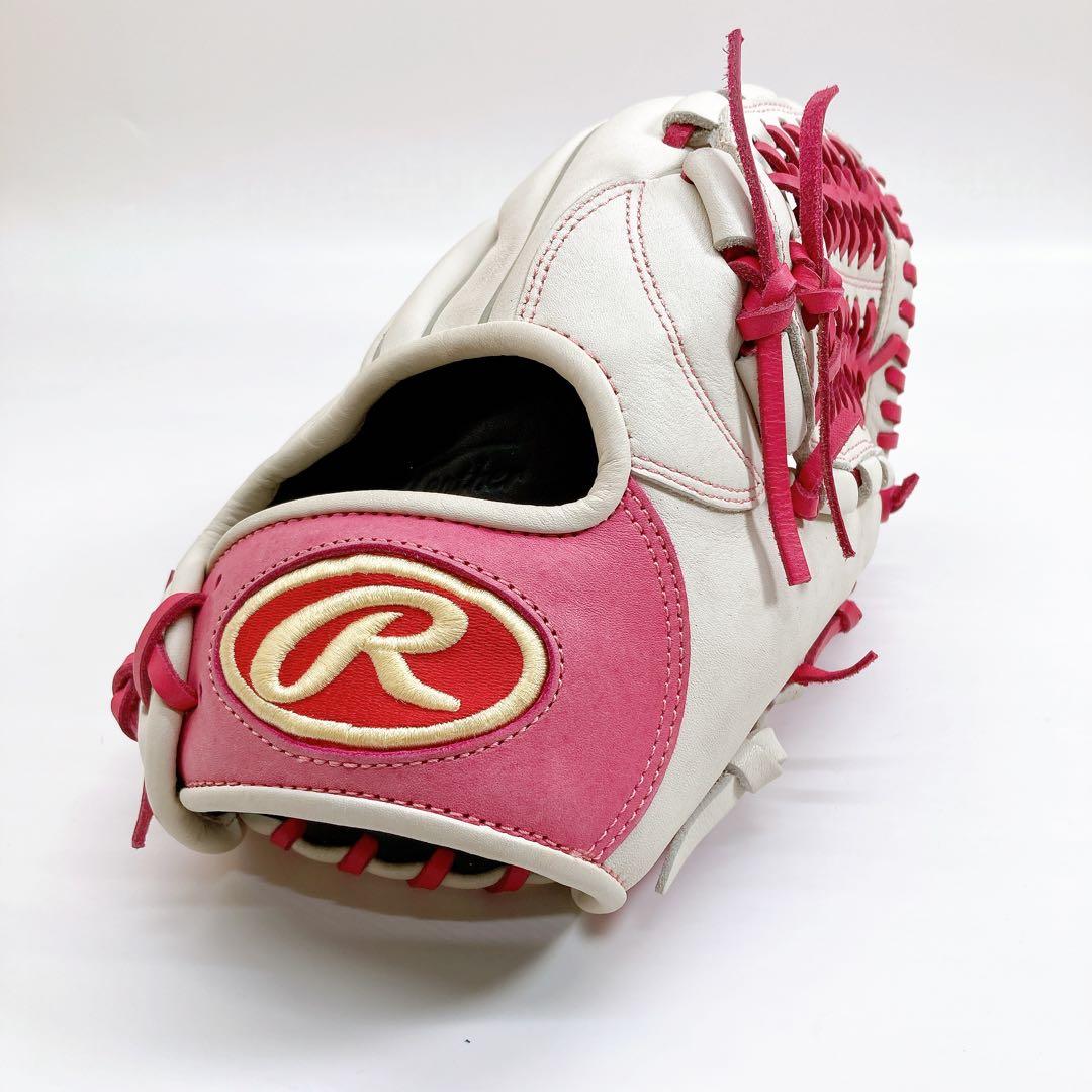 ✨美品✨ローリングス ボルダーフィールド 軟式グローブ ピンク ホワイト 大人用 野球 ローリングス HOH 軟式グローブ グラブ 軟式用 外野手用 大人用