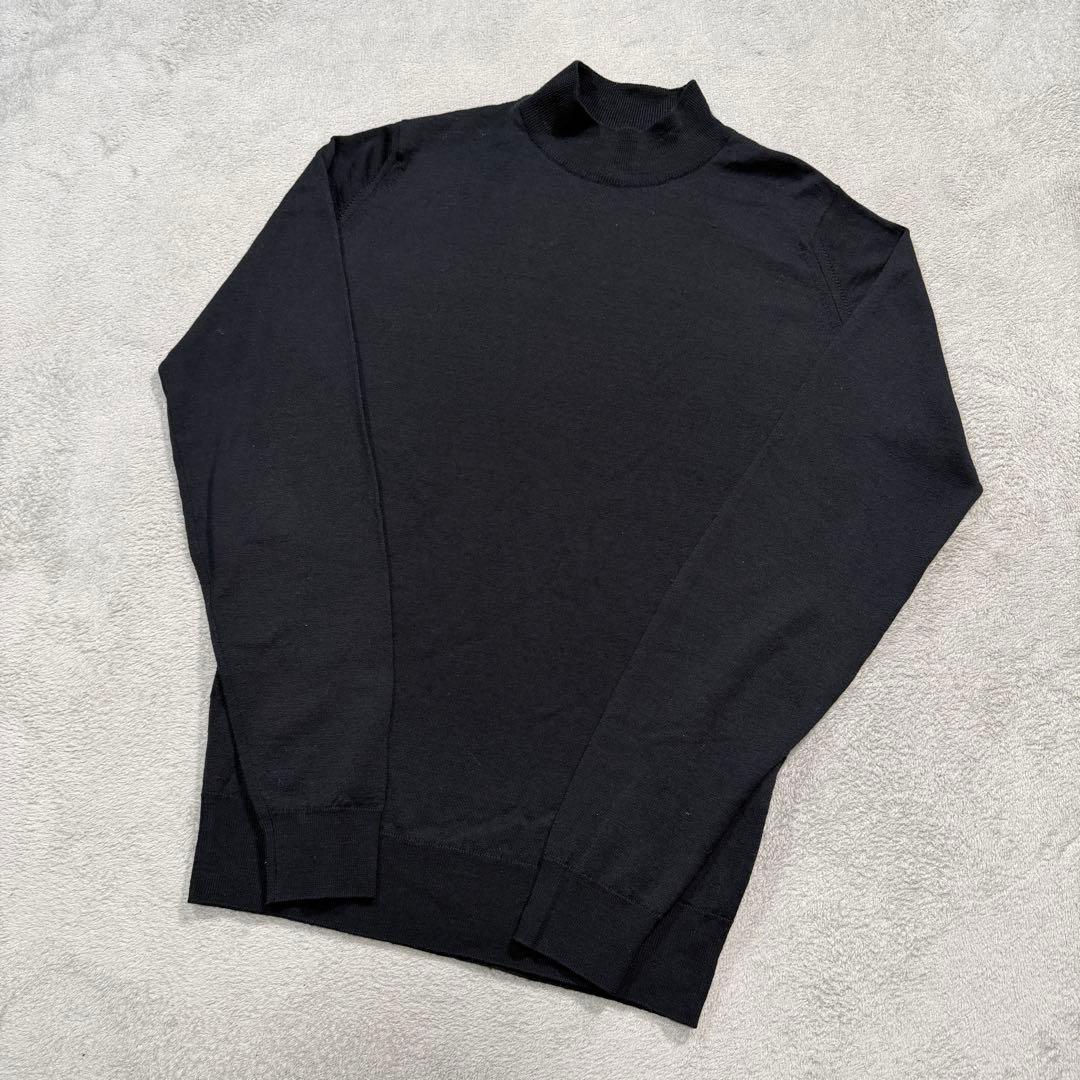 ジョンスメドレー　ブラック　Sサイズ モックネック　長袖ニット JOHN SMEDLEY（ジョンスメドレー）＞端境期を制するコットンウール