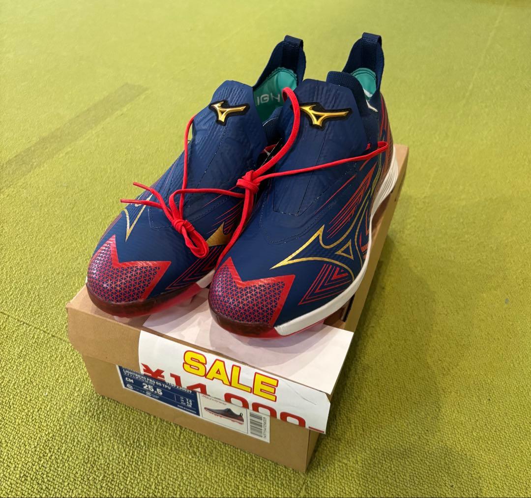 Mizuno 11GP2300 ネイビー×ゴールド シューズ　25.5cm