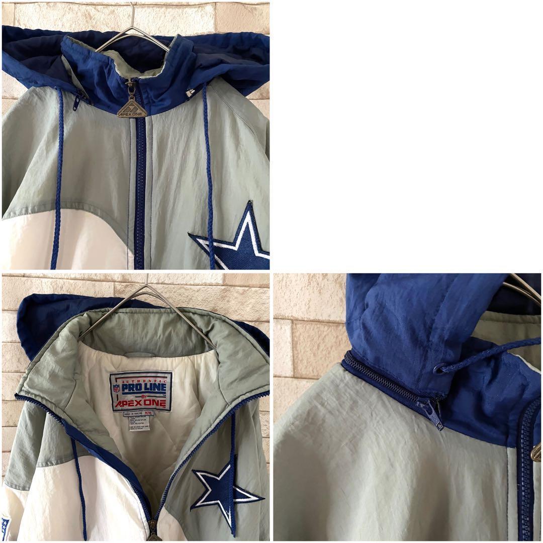 NFL 中綿ジャケット 刺繍ロゴ COWBOYS キルティング 青 白 M