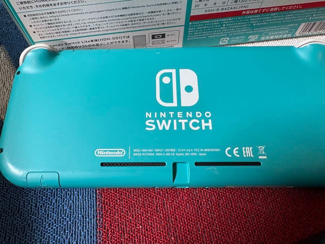 送料込]Nintendo Switch Lite ターコイズ 本体一式 - メルカリ